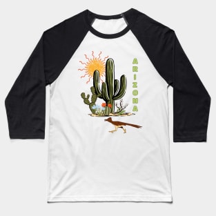 Arizona Roadrunner Desert Cactus Baseball T-Shirt